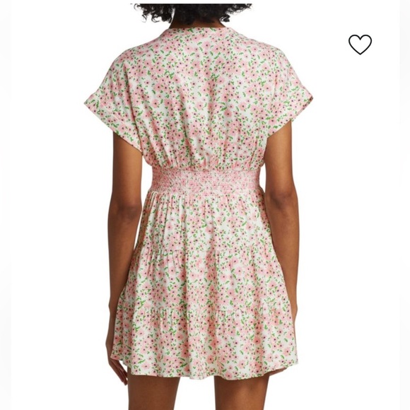 🥑Alice + Olivia Keela Floral Print Smocked Button-Front Dress size 12 - Picture 10 of 13